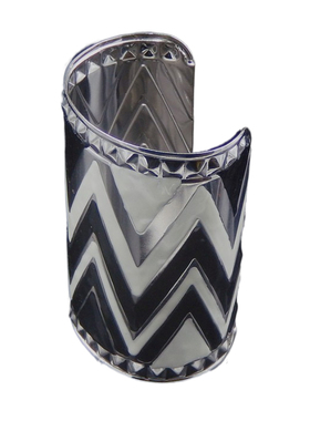 黑白涂漆折线图案梦幻超宽潮手镯