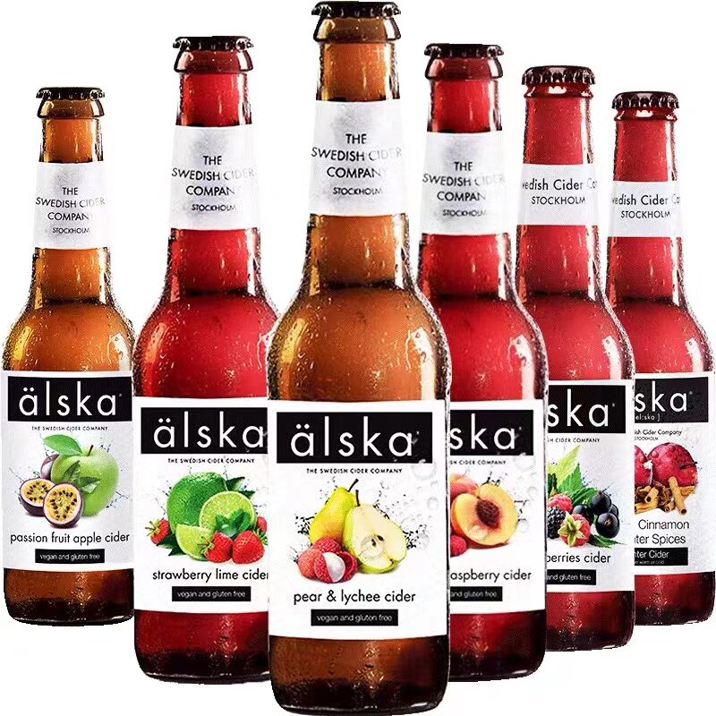 英国进口ALSKA艾斯卡西果味啤酒6