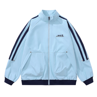 【沈月同款】辛普森一家夹克男美式复古立领外套女潮流运动上衣潮