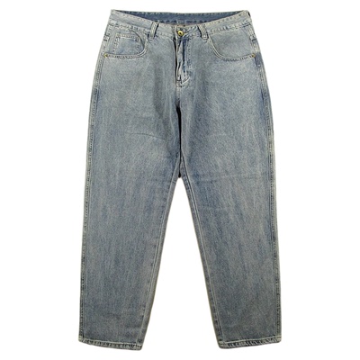 薄款哈伦老爹牛仔裤男春夏复古锥形裤萝卜型高腰宽松I501/9581*02