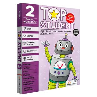 优等生系列 二年级 英文原版 Evan-Moor Top Student Grade 2 美国加州教辅evanmoor进口彩页科学计算机社交情感写作地理 少儿英语