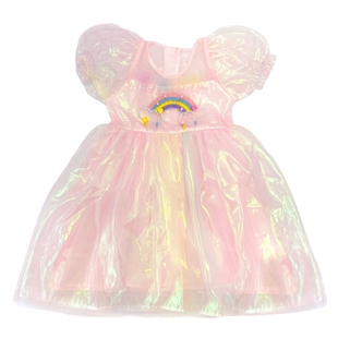 女童连衣裙夏装2025新款儿童彩虹带翅膀生日礼服裙子蓬蓬纱公主裙