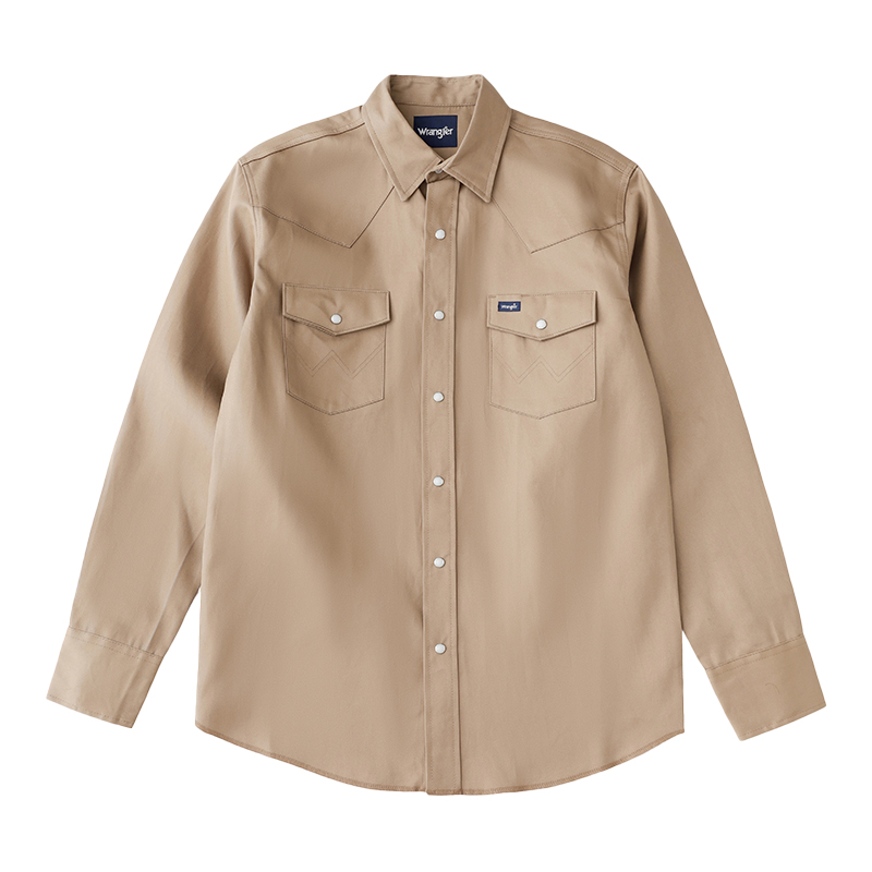 【自营】Wrangler/威格西部牛仔风长袖工装衬衫硬挺黄石风格外套