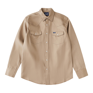 【自营】Wrangler/威格西部牛仔风长袖工装衬衫硬挺黄石风格外套