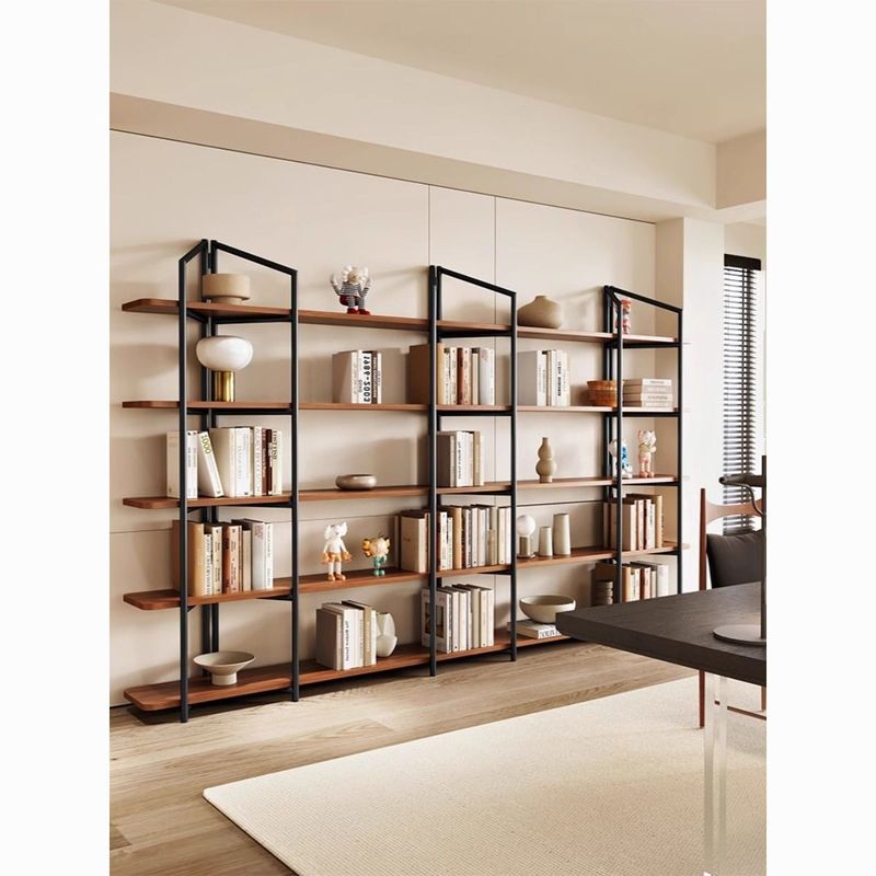 简约现代实木落地书架客厅办公置物隔断储物架家用物品收纳展示架