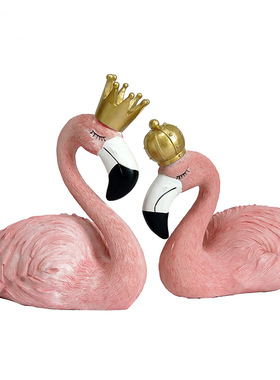 ins火烈鸟卧室情侣床头桌面摆件