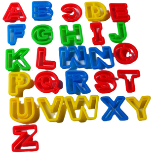 橡皮泥空心印模套装英文字母模具26件3d安全粘土数字工具儿童玩具