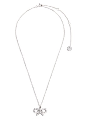 self-portrait感钻饰蝴蝶结项链