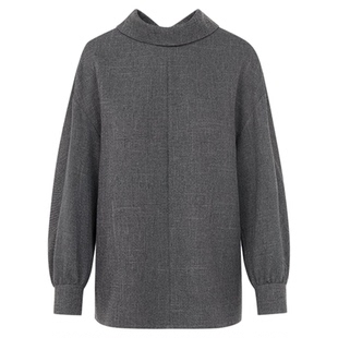 朗姿兔耳后领带设计感立领衬衫气质高级感通勤上衣2025年冬季新款