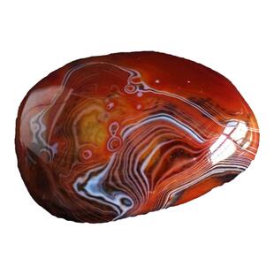 水玉冰魄天然缠丝玛瑙手把件 条纹花纹玛瑙原石把玩象形奇石实物