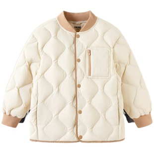 森马儿童轻薄90绒羽绒服24年新款男女童春季上衣保暖舒适外套简约