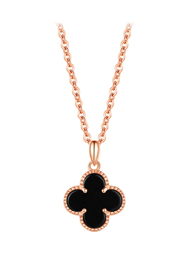 足银999四叶草项链女简约