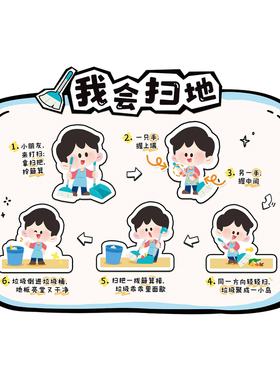 幼儿园生活区环创吃饭刷牙墙贴画