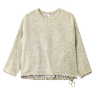 GESGOO清新绿提花含桑蚕丝衬衫