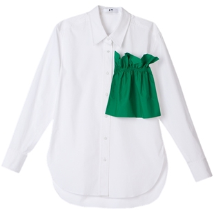 [秀场同款]COMME MOI吕燕设计师早春女士气质小众长袖衬衫