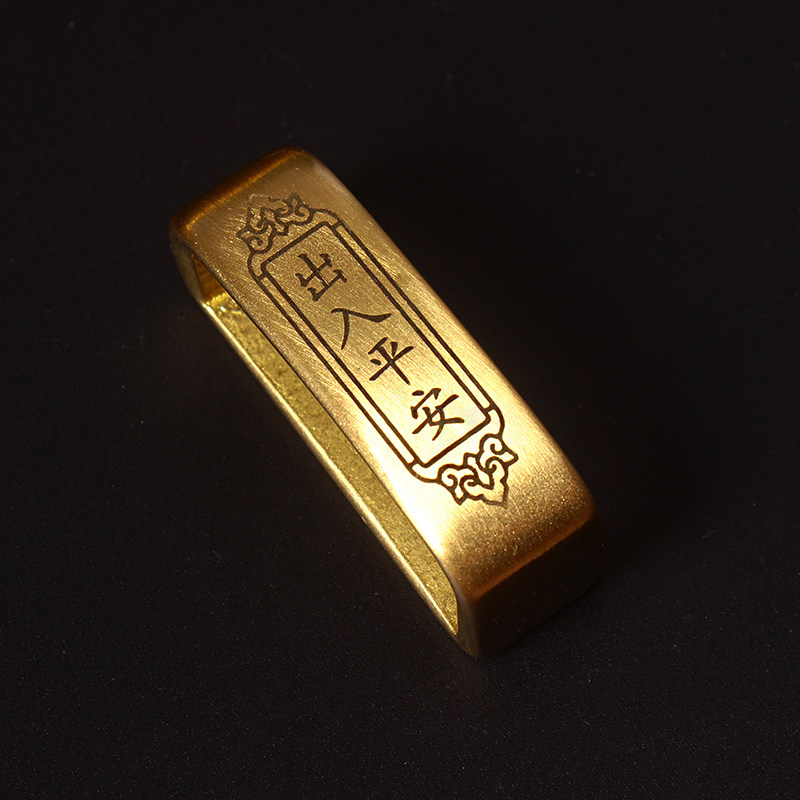 匠心致手工男士纯铜皮带扣铜环圈板扣花纹实心黄铜腰带环铜针扣头
