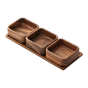 胡桃木干果盒实木下午茶点心盘可叠层坚果盘中式水果盘托盘小果盒