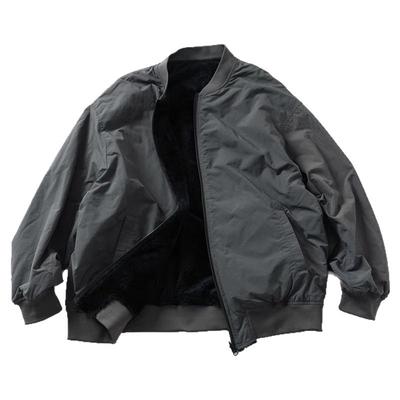 原 freaks store 24尼龙抓绒双面穿MA-1飞行夹克廓形外套 防水泼