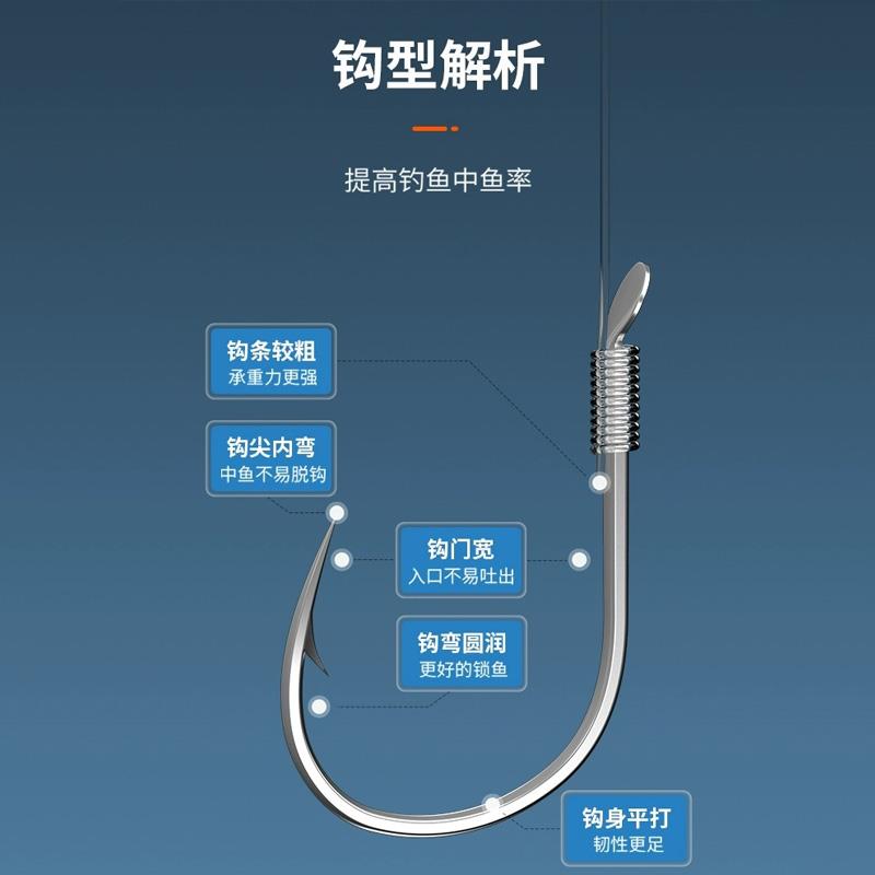 伊势尼鱼钩有刺野钓子线双钩成品鲤鱼钩绑好新关东专攻鲢鳙草鱼