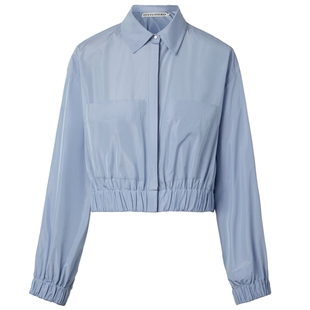 【意大利塔夫绸】IIIVIVINIKO春季新款气质法式宽松短款衬衫女