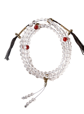 东海新款天然白水晶项链透明手串