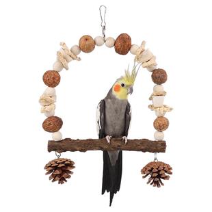 坚果松果野果墨鱼骨花椒木豪华鹦鹉秋千鹦鹉玩具解闷自嗨啃咬套装