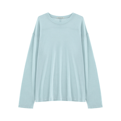 毛边圆领显瘦百搭长袖T恤