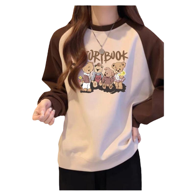 圆领卫衣女插肩上衣加绒