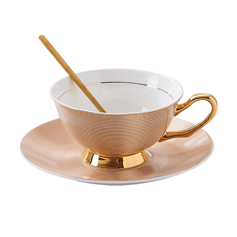 潮祥ins北歐式咖啡杯碟套裝條紋6色下午茶花茶杯子