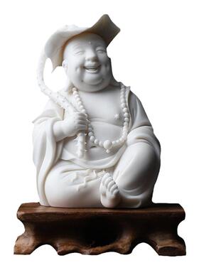 戴玉堂苏友德陶瓷摆件《荷叶小沙弥》弥勒笑佛弥勒佛家用供奉佛像
