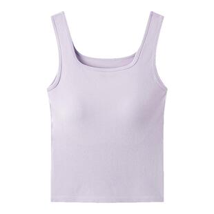 森马内衣女夏季宽肩大U型美背舒适服帖修身打底上衣单穿叠穿皆宜