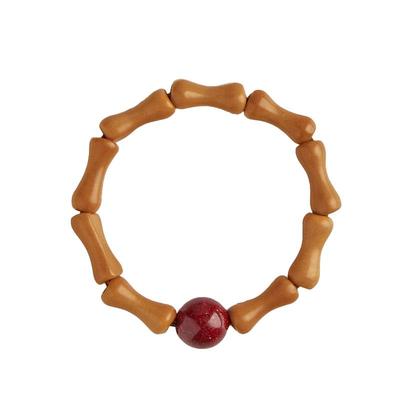 新款中国风转运珠朱砂小众橄榄核竹节节节高升戒指男女生简约百搭