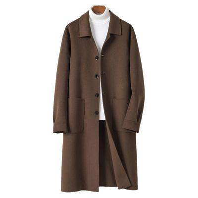 秋冬长款双面羊毛呢时尚大衣外套