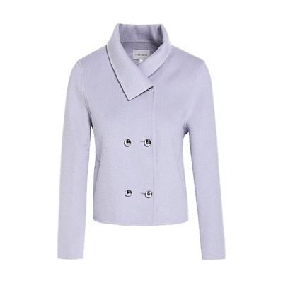 JESSIE绵羊毛翻领双面毛呢短外套