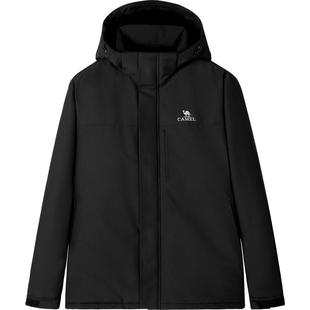 骆驼男装棉服男秋冬季连帽加绒加厚保暖防风防水夹克外套
