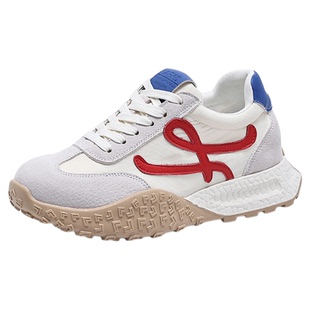 内增高德训鞋女2025秋冬新款真皮加绒小个子厚底小白鞋运动板鞋子