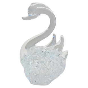 网格镂空水晶天鹅摆件外贸出口精致动物白天鹅轻款汽车中控台车载