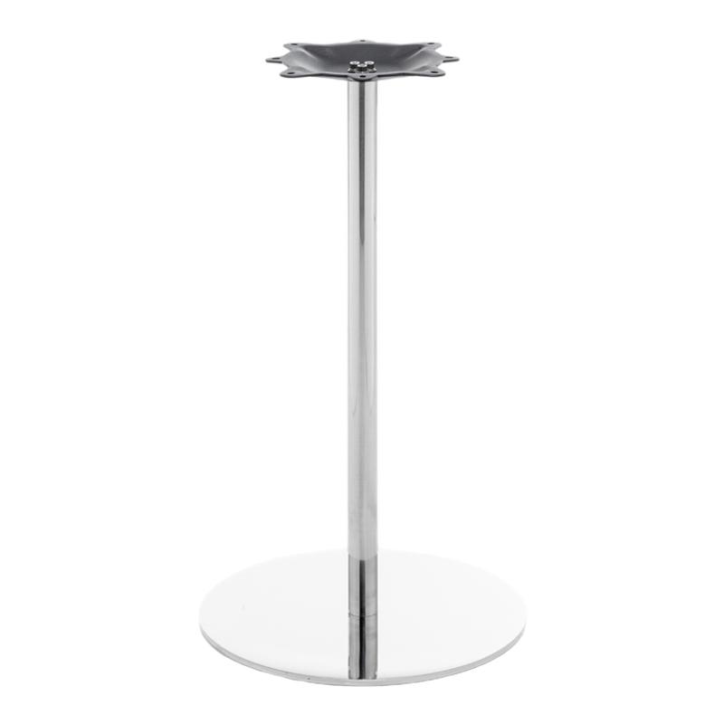 不锈钢圆盘脚小圆柱台脚咖啡餐饮设计师休闲桌黑铁艺奶茶桌腿A05