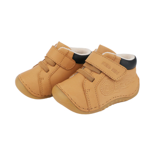 美格新真皮宝宝学步鞋防滑透气秋冬软底牛皮婴儿保暖小黄靴稳步鞋