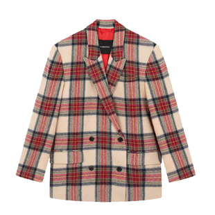 pushBUTTON羊毛戗驳领双排扣女士夹克西装外套银泰百货 301604