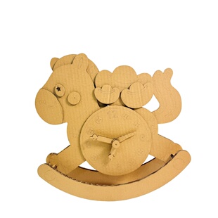 马年创意手工自制时钟表一二年级小学生幼儿园小马作业diy材料包