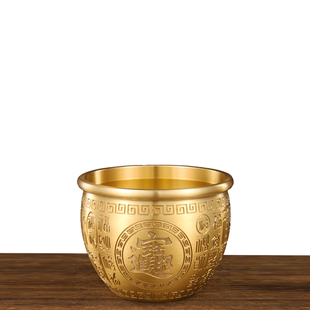 纯黄铜香炉家用上香供奉财神爷供佛室内线香插香薰炉百福缸聚宝盆