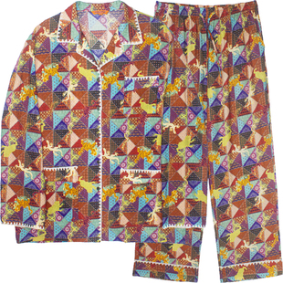 埃森费姆经典款艾虎百家衣采吉纳福情侣睡衣莱赛尔男女同款家居服