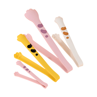 食品夹硅胶厨房辅食加长防烫猫爪夹吃零食薯片不脏水神器食物夹子