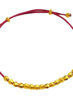 古法沙金转运珠编织绳本命年红绳