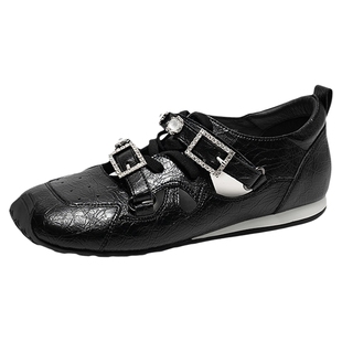 MIO米奥芭蕾运动玛丽珍2026春新款闪钻绑带女阿甘舞鞋德训鞋单鞋