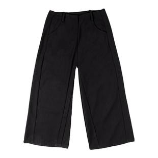 FEAR4FREE“穿出自我”黑色力挺廓形宽松拖地设计阔腿西裤休闲裤