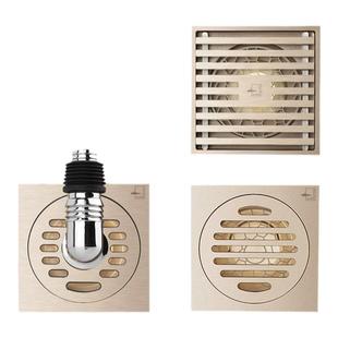 潜水艇奶油风防臭防虫防返水地漏黄铜拉丝干淋两用 50/75管径通用