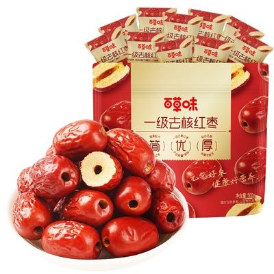 百草味一级去核大红枣500g