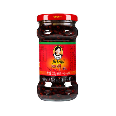 老干妈花生油辣椒275g瓶辣椒酱拌面下饭菜风味豆豉拌饭酱麻香辣酱